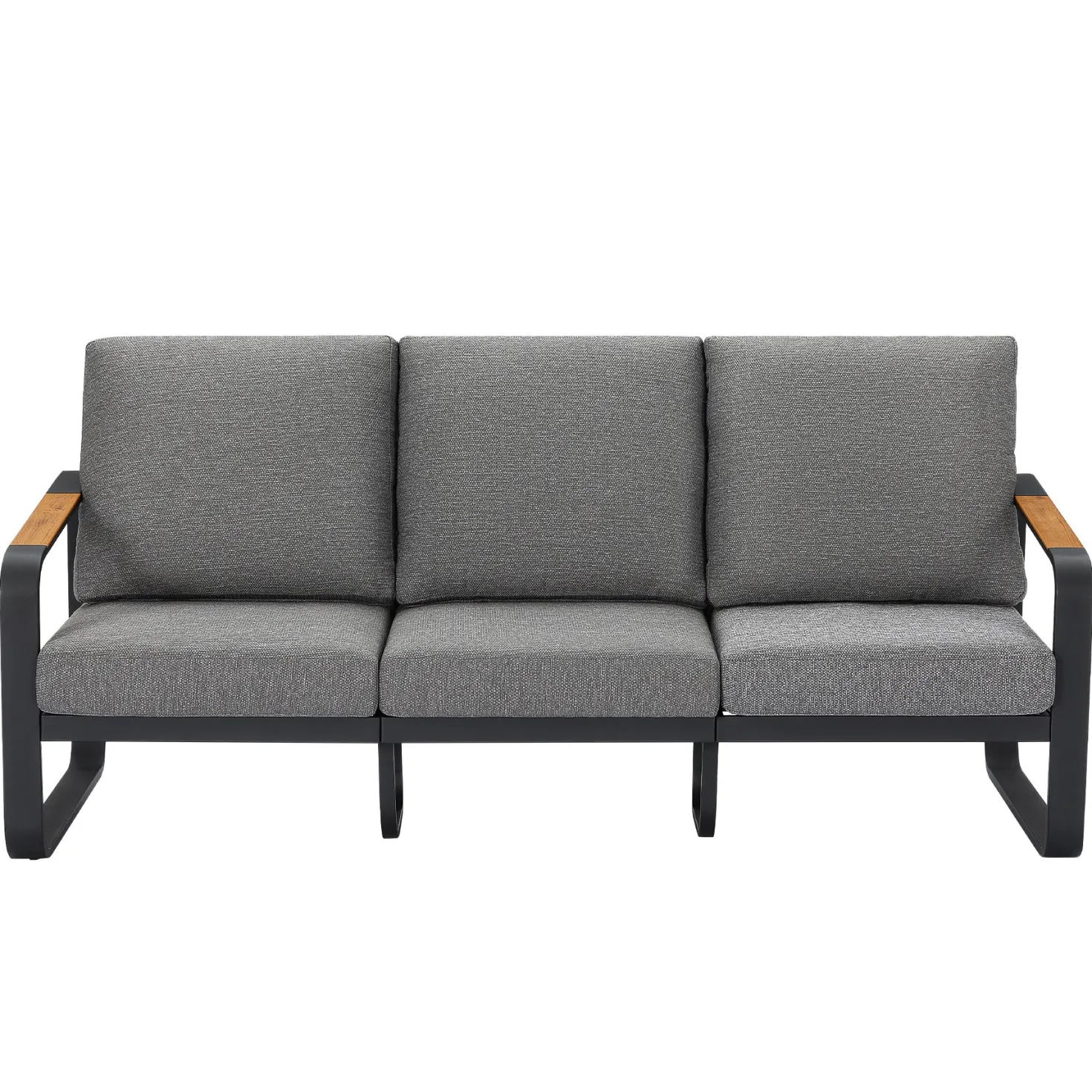 78.7" Wide Outdoor Bench, 3-Person Patio Sofa with Removable Cushions