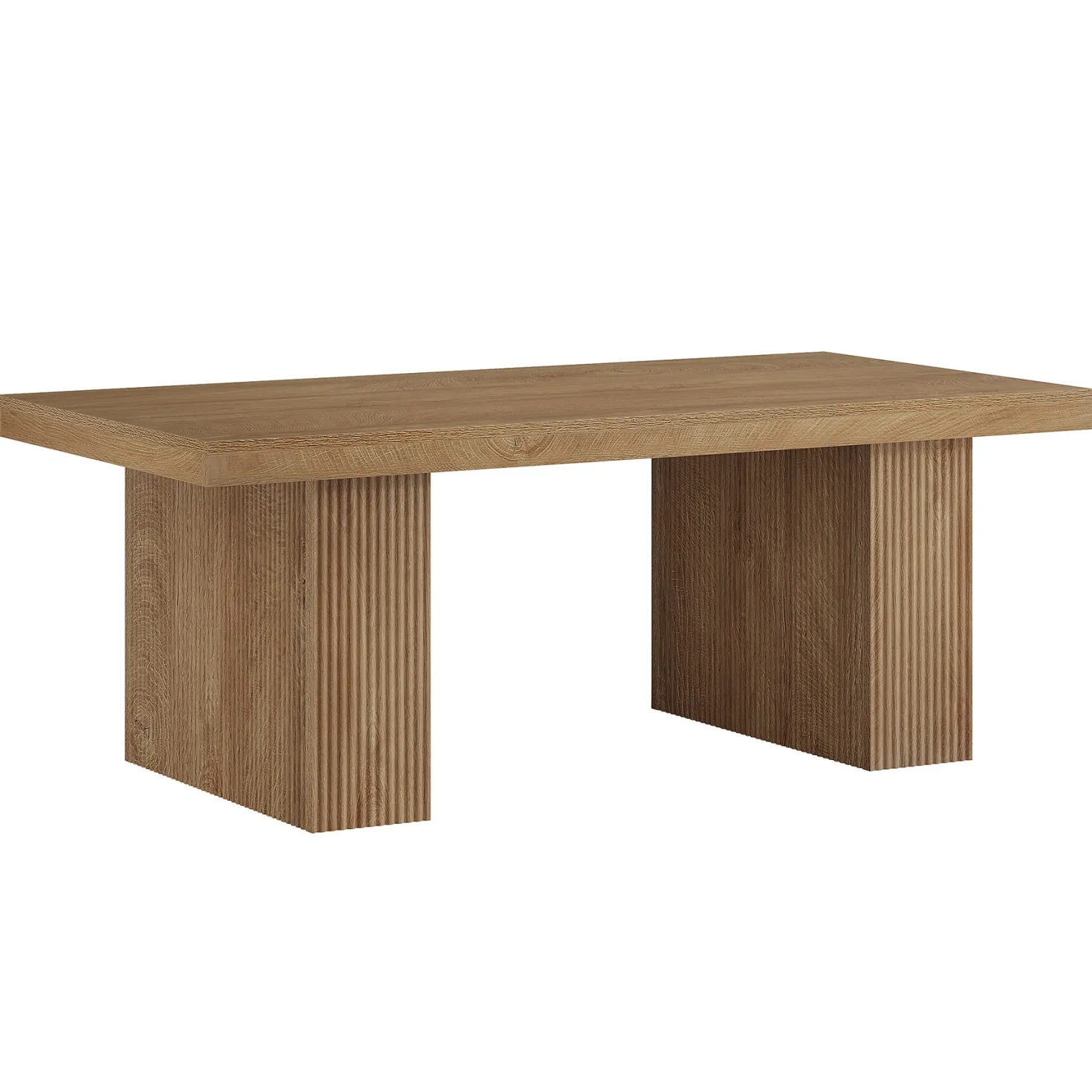 47.2" Wooden Coffee Table, Rectangle Center Table with Thick Base