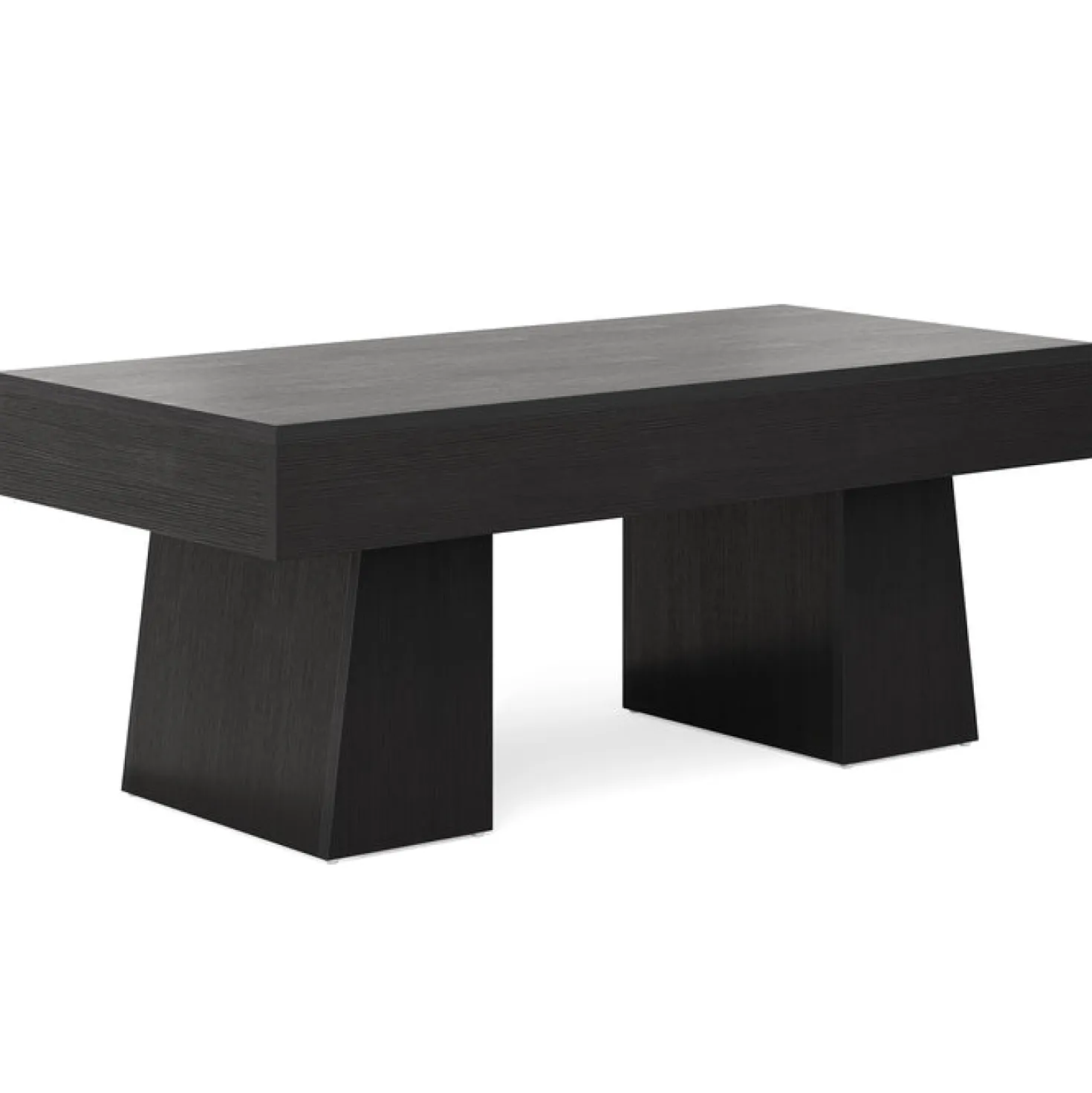 47.24" Wooden Low Coffee Table, Rustic Rectangular Center Table with Solid Base