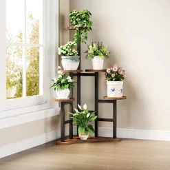Corner Plant Stand Indoor, 6 Tiered Plant Shelf Flower Stand