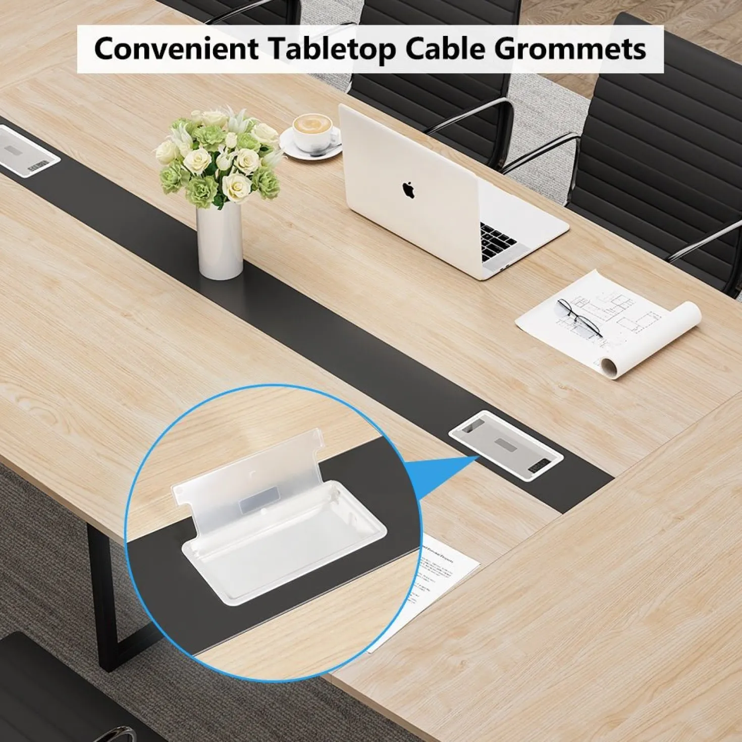 6FT / 8FT Conference Table, Modern Boat Shaped Meeting Table