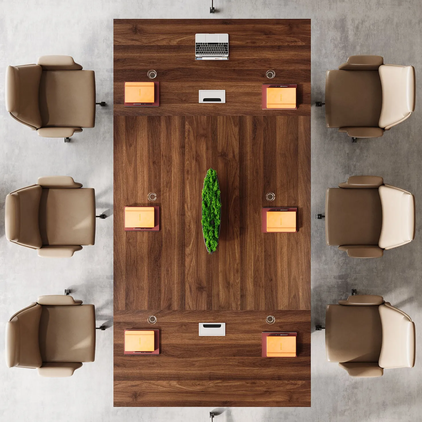 8FT Conference Table, 94.5" Meeting Table with 2 Cable Grommet for 8-10