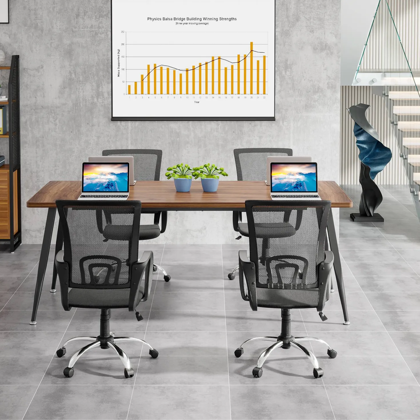 6FT Conference Table, Rectangular Meeting Room Table Seminar Desk