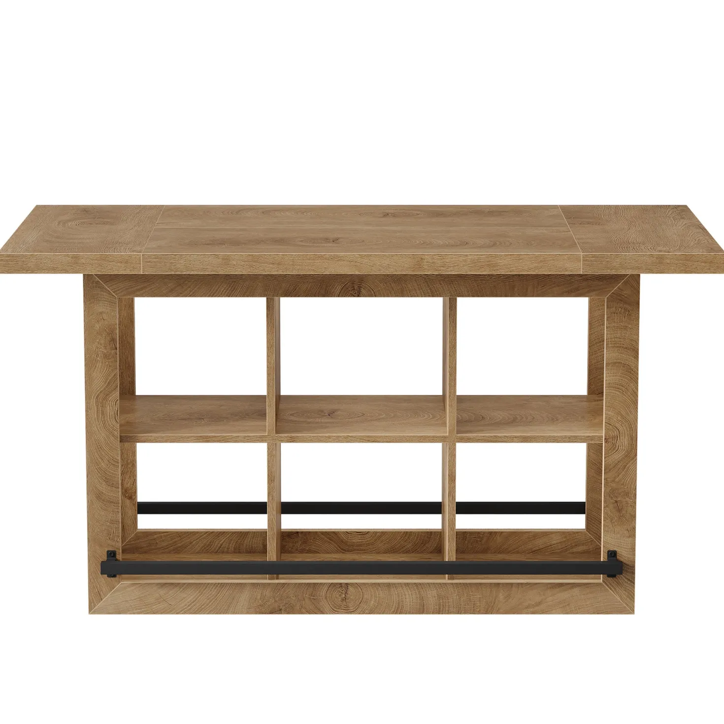 Kitchen Island, Counter Height Kitchen Coffee Bar Table with Storage