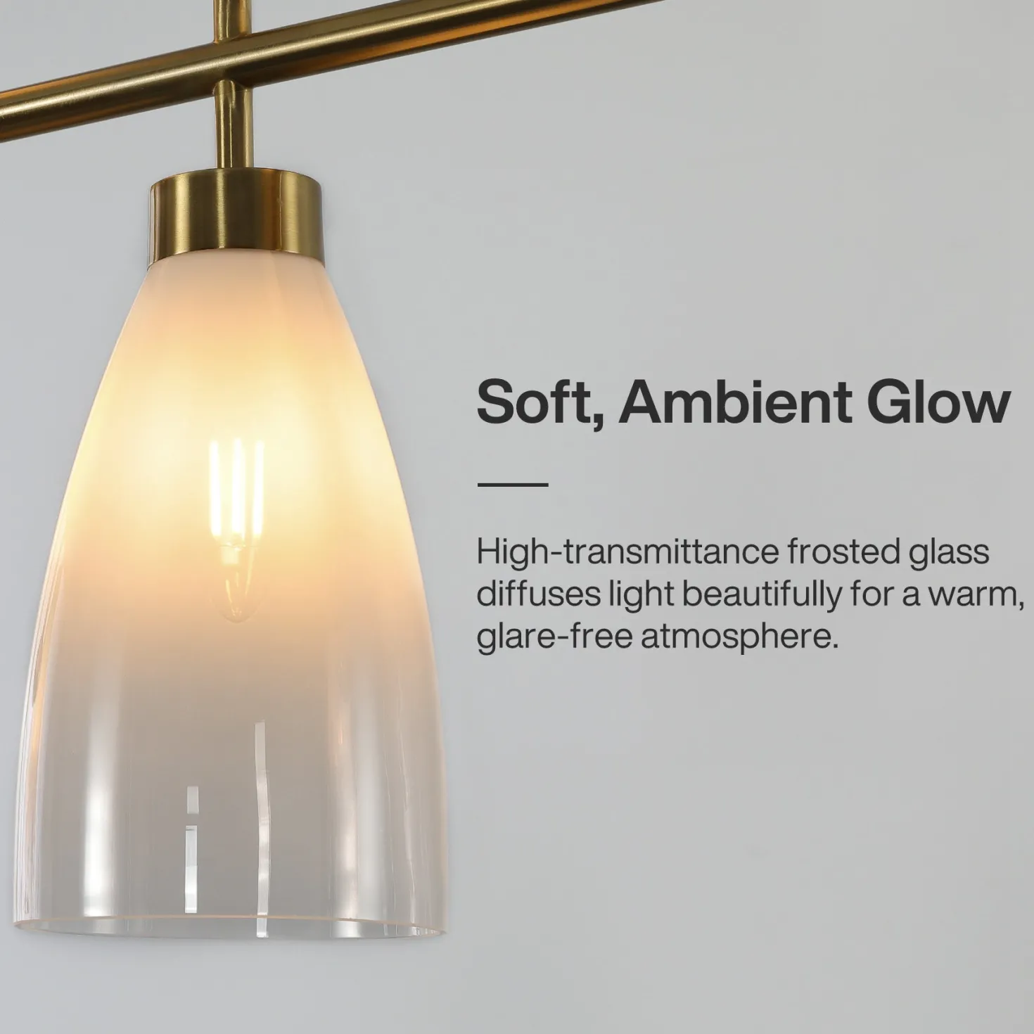 5-Light Modern Linear Chandelier, Kitchen Island Pendant Light with Gradient Frosted Glass Shades(E12 Bulbs Not Included)