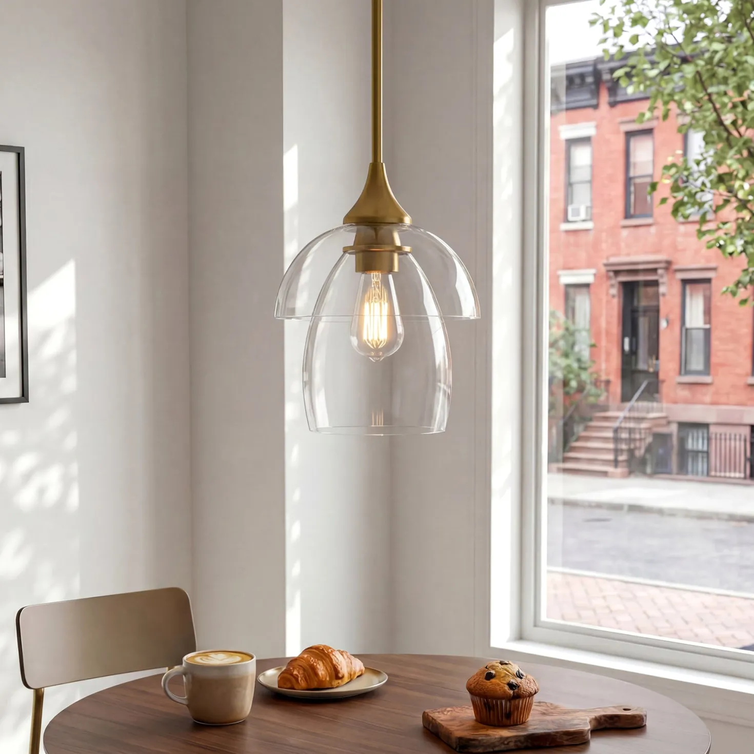 1-Light Pendant Lighting, Modern Island Chandelier Ceiling Light Fixture with Unique Design