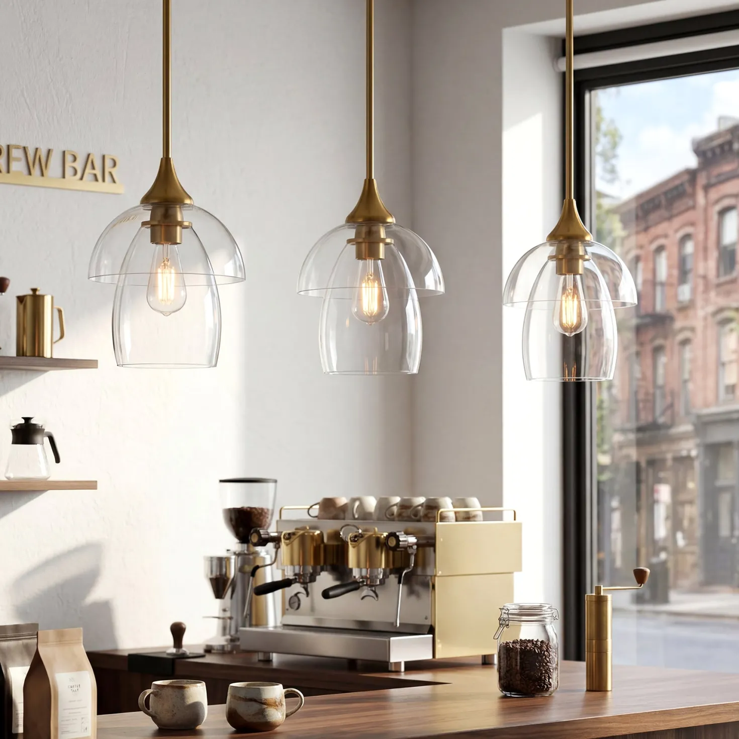 1-Light Pendant Lighting, Modern Island Chandelier Ceiling Light Fixture with Unique Design