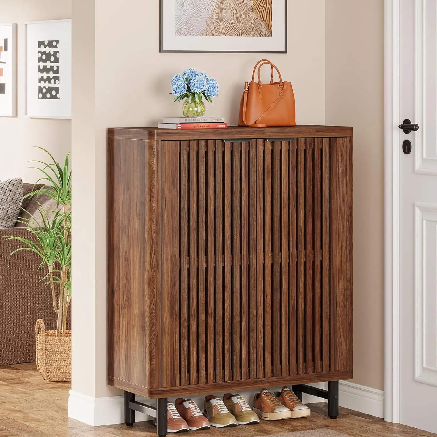 Modern Shoe Cabinet, 6-Tier Rack Organizer with Adjustable Shelves