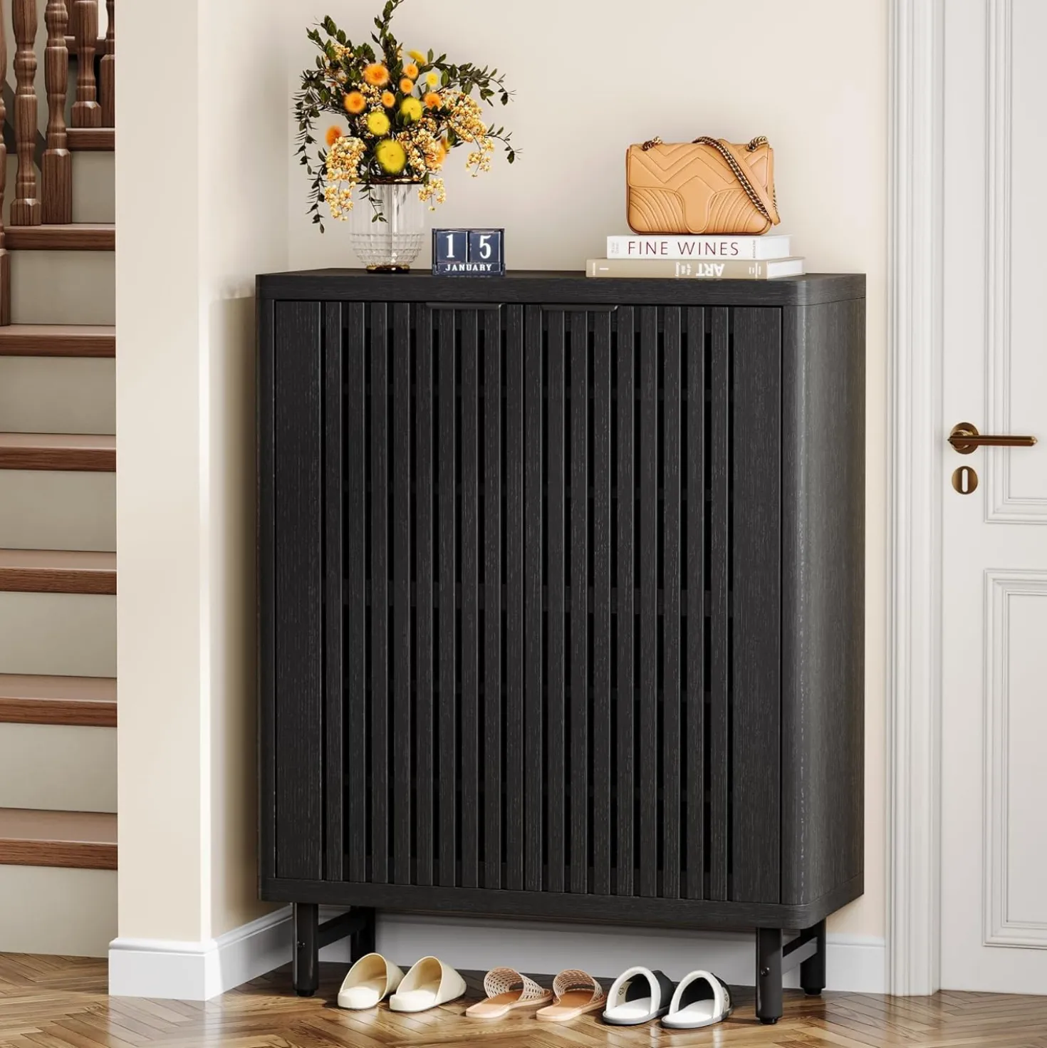 Modern Shoe Cabinet, 6-Tier Rack Organizer with Adjustable Shelves