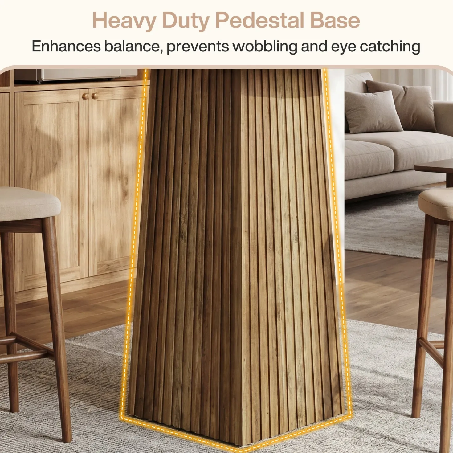 Round Bar Table, 31.5" Pub Table Dining Table for Dining Room, Kitchen