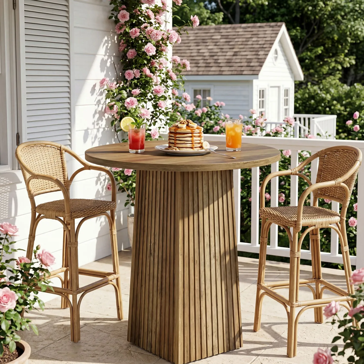 Round Bar Table, 31.5" Pub Table Dining Table for Dining Room, Kitchen