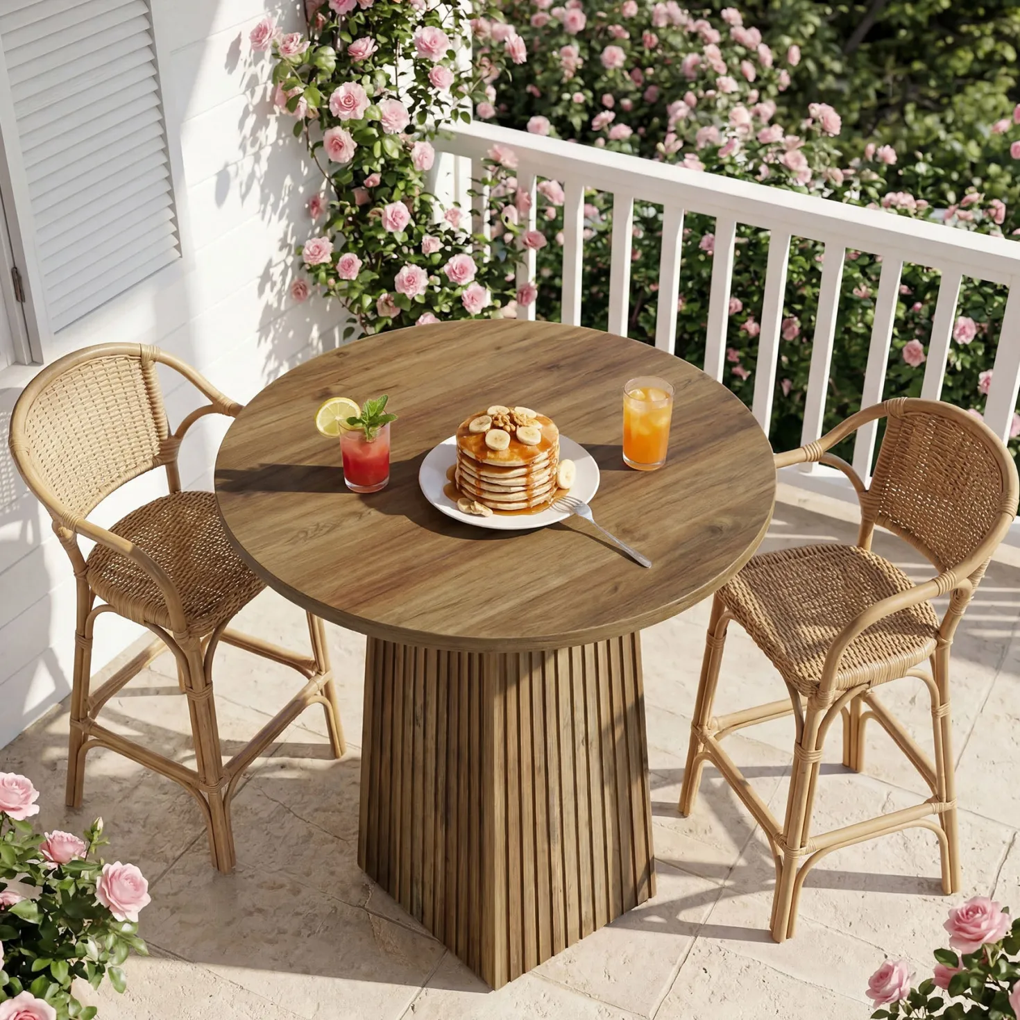 Round Bar Table, 31.5" Pub Table Dining Table for Dining Room, Kitchen
