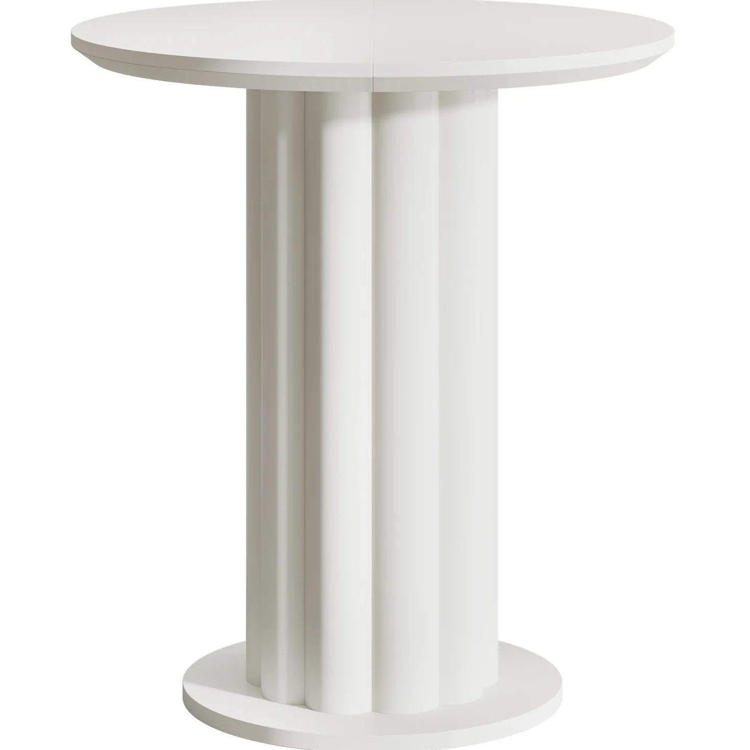 Round Bar Table, 30" Pub Table with Column Fluted Ribbed Leg Base