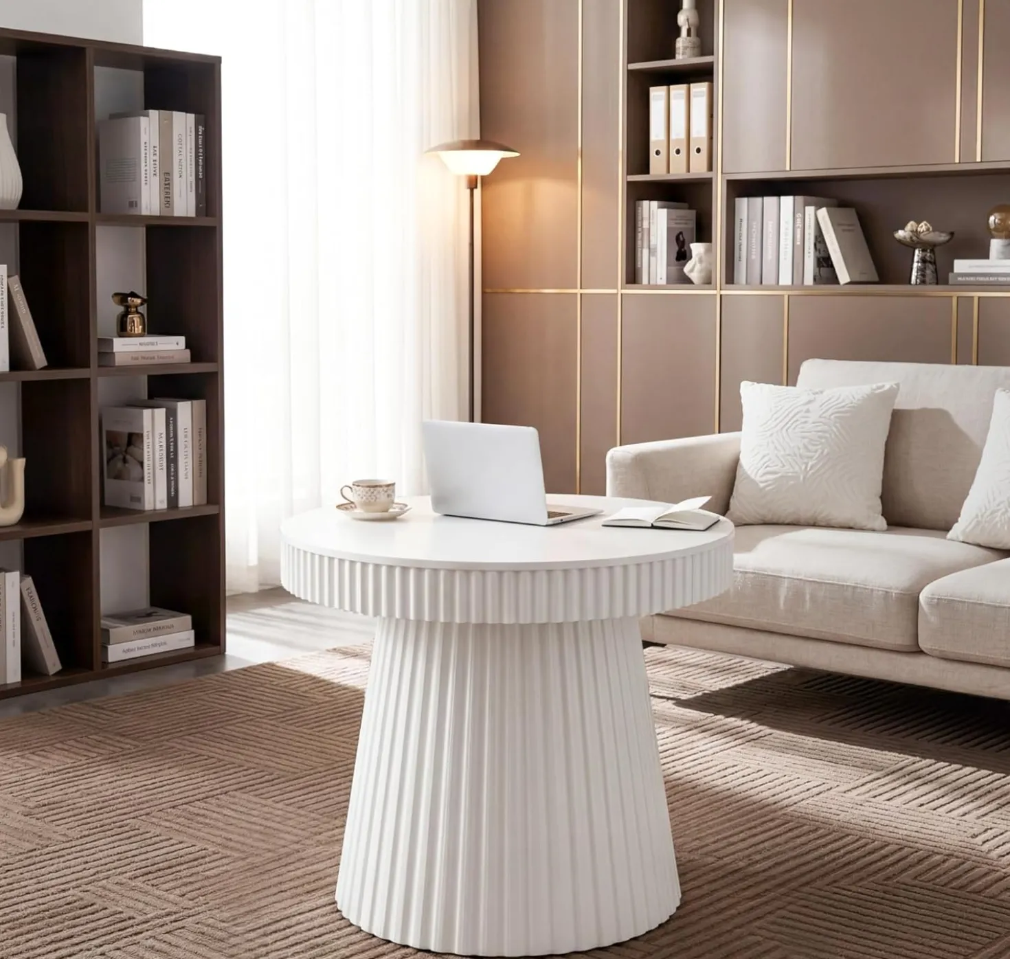 Round Conference Table, 31.5" Meeting Table Discussion Table for Home Office