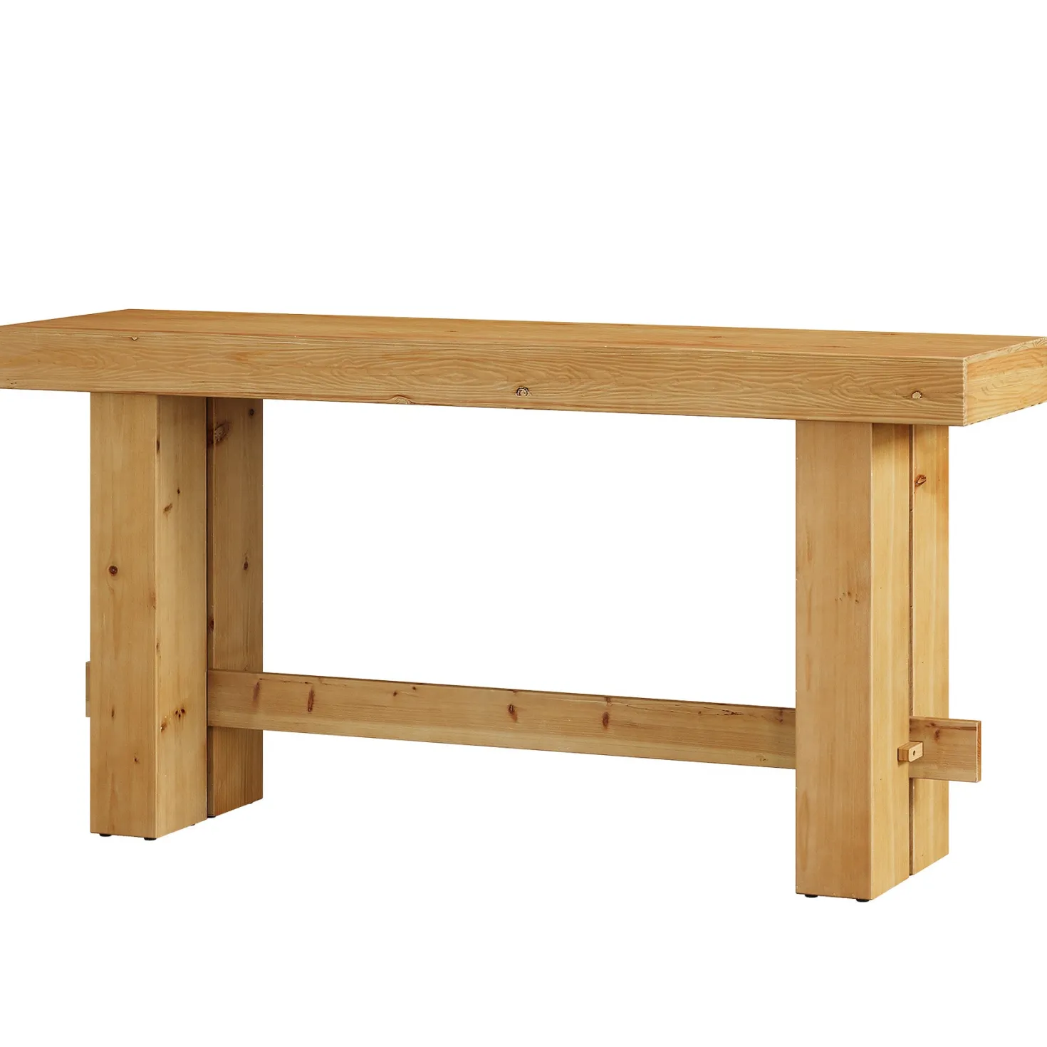 Solid Wood Console Table, 63" Sofa Entryway Table with Stable Leg