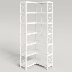 7-Tier Corner Bookshelf Corner Bookcase Storage Display Rack