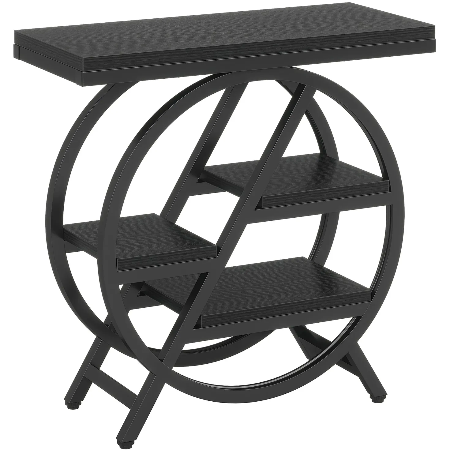 4-Tier End Table, Small Side Table Snack Table with Storage Shelves