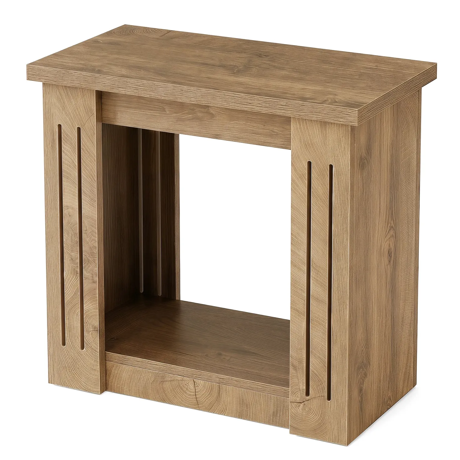 2-Tier Farmhouse End Table, 23.6" Side Table Nightstand with Storage for Living Room