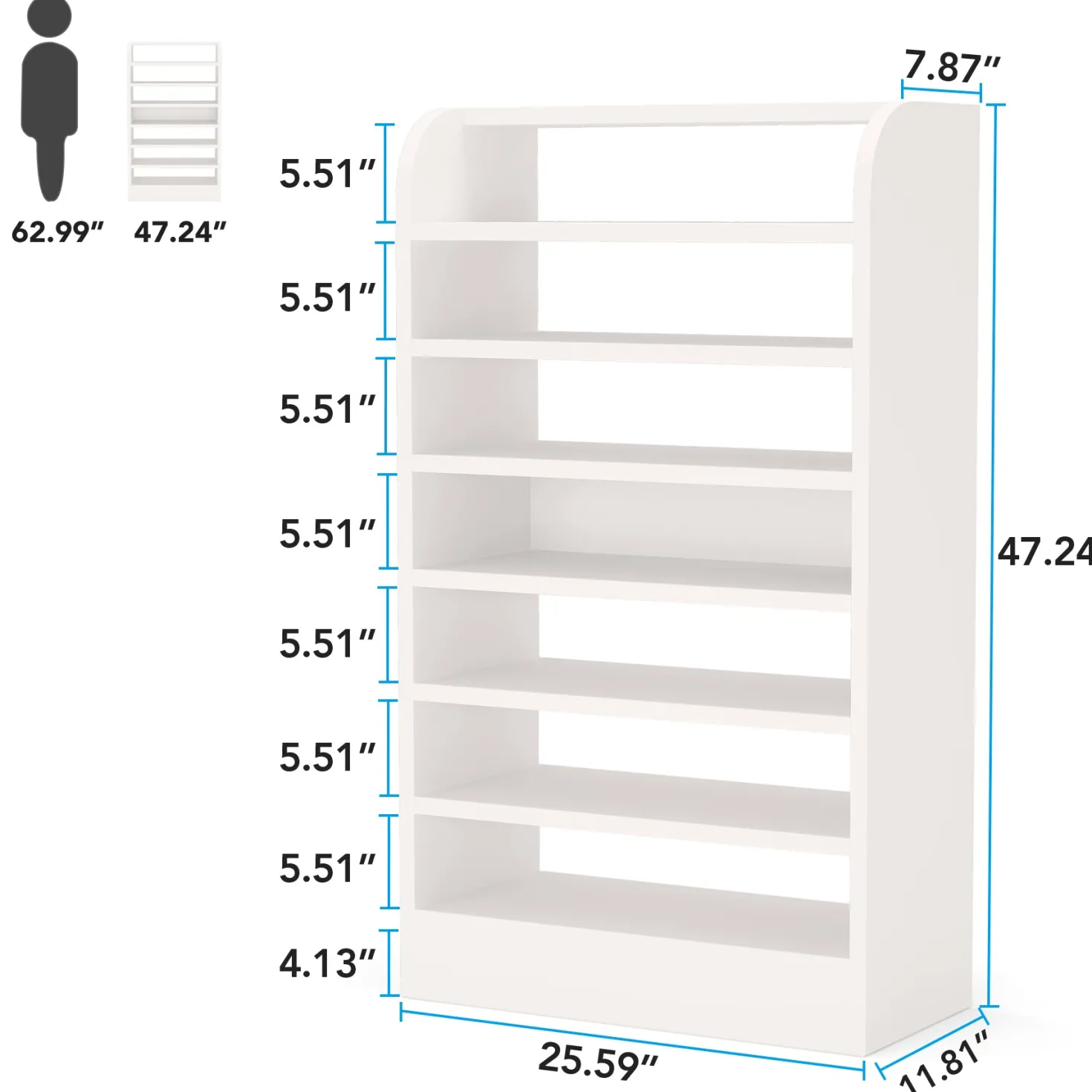 8-Tier Shoe Rack, Wooden Shoe Shelf Shoe Storage Cabinet