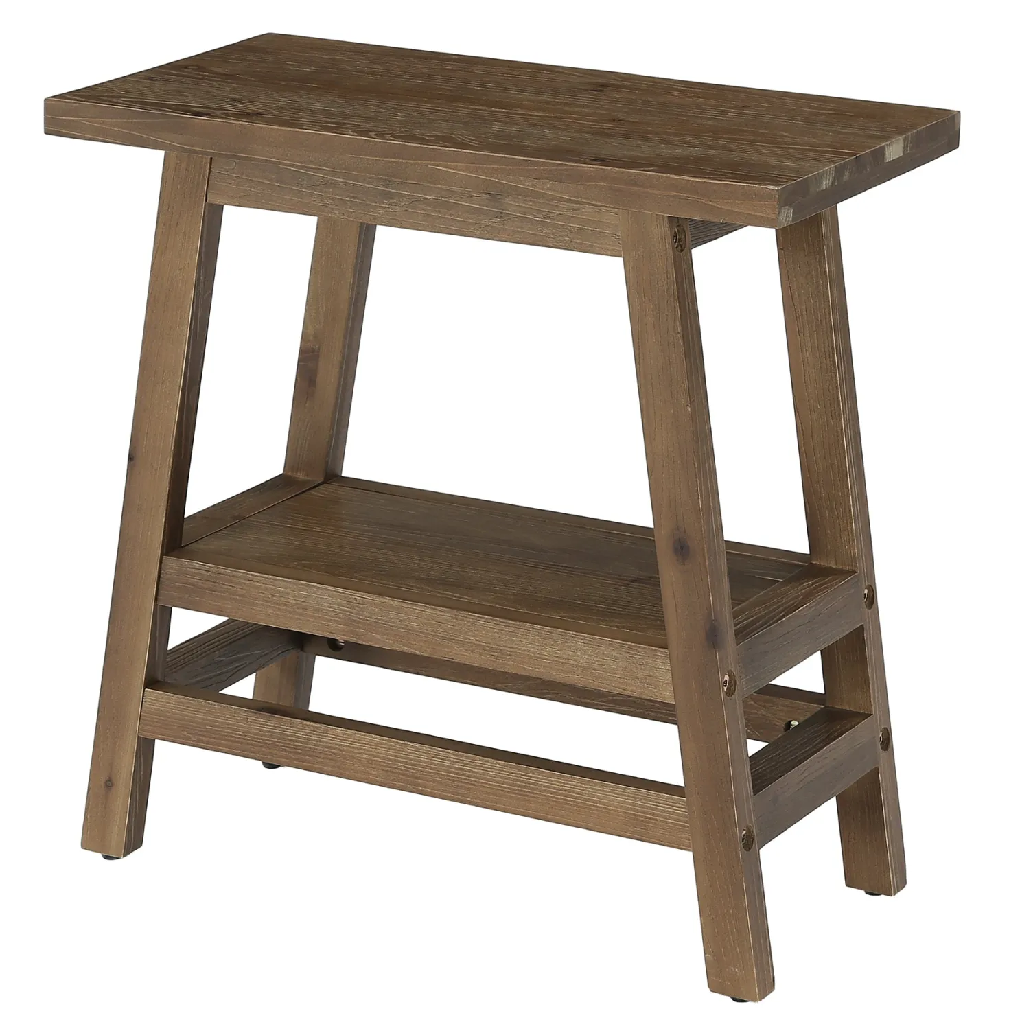2-Tier Small Side Table, Farmhouse Rectangular Nightstand for Living Room, Bedroom