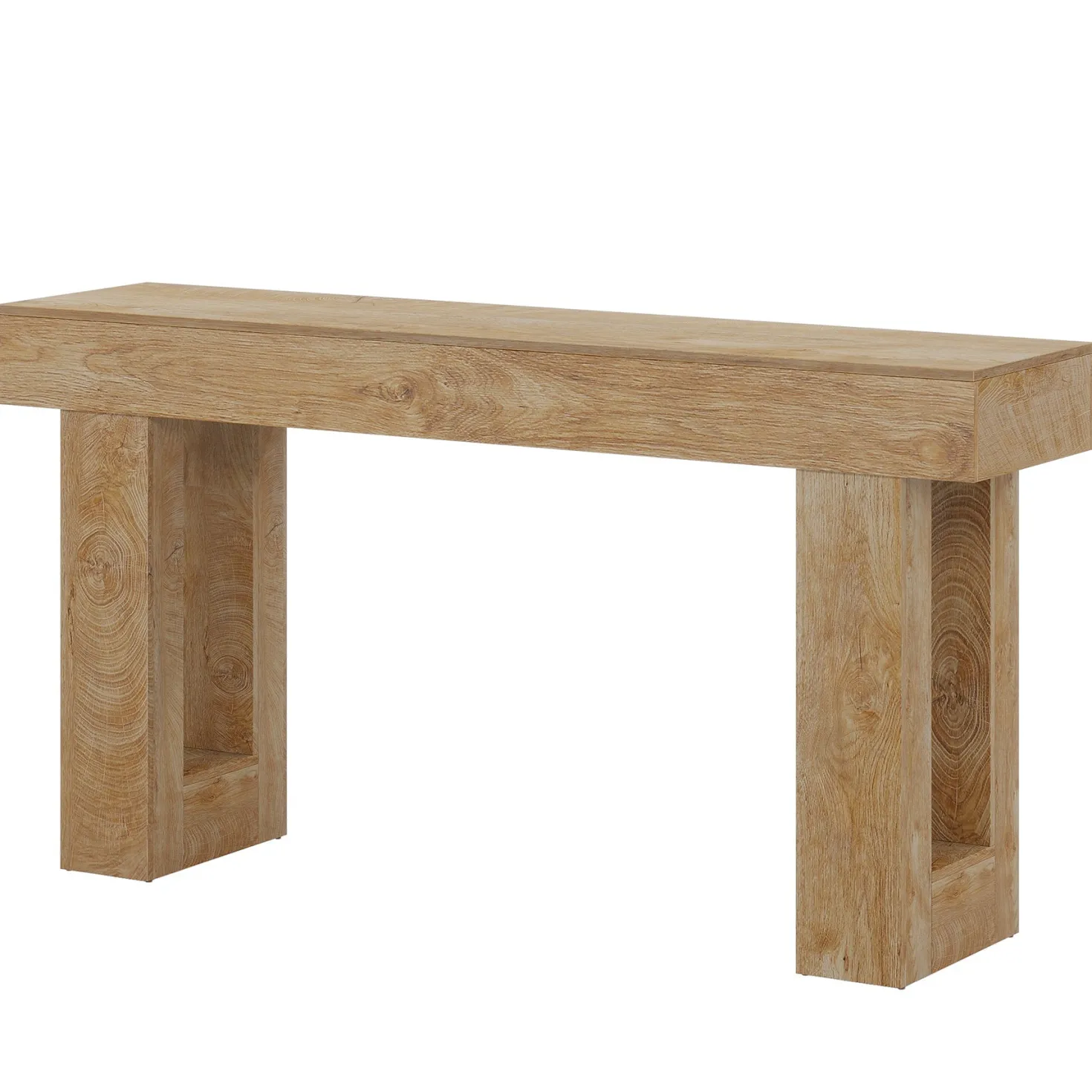 Wooden Sofa Table, 63-Inch Modern Console Table For Living Room